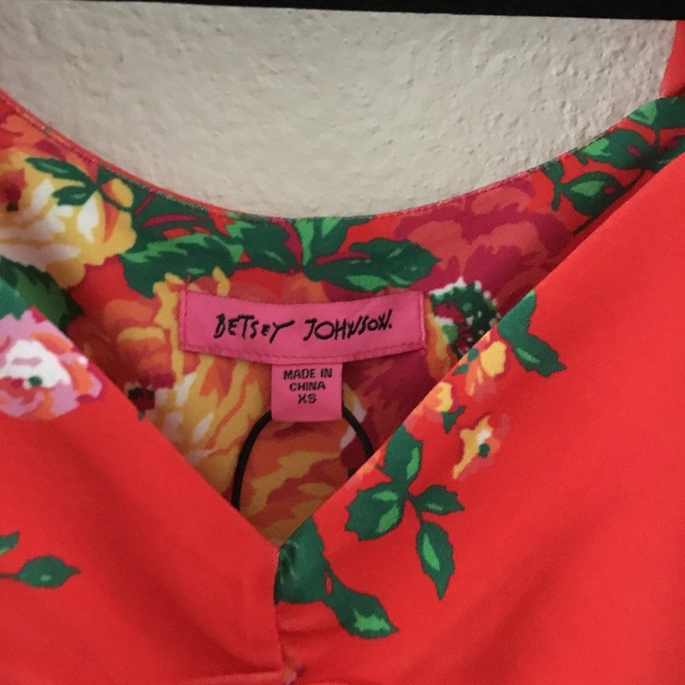 Betsey Johnson Cabbage Rose Printed Dress Size XS - Picture 3 of 6